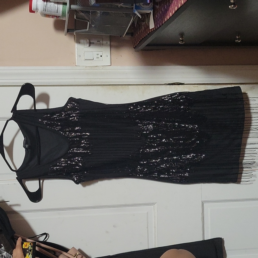 Black sequin dress